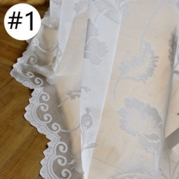 Cortinas De Voile Transparente Branco, Cortinas Decorativas Com Bordado De Videira Para Janela De Quarto