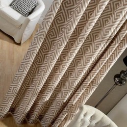 Cortina Nórdica Simples Feita Sob Medida, Tecido De Estudo Exclusivo Com Estampa Ecológica