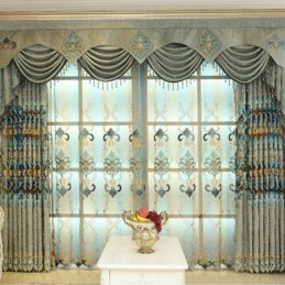 Cortina Transparente Europeia Elegante Feita Sob Medida Para Sala De Estar E Quarto