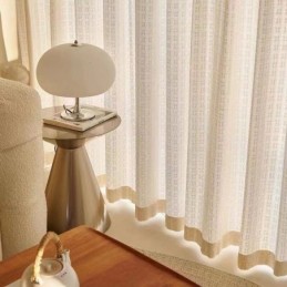 Cortinas De Tule Xadrez Jacquard Para Sala De Estar