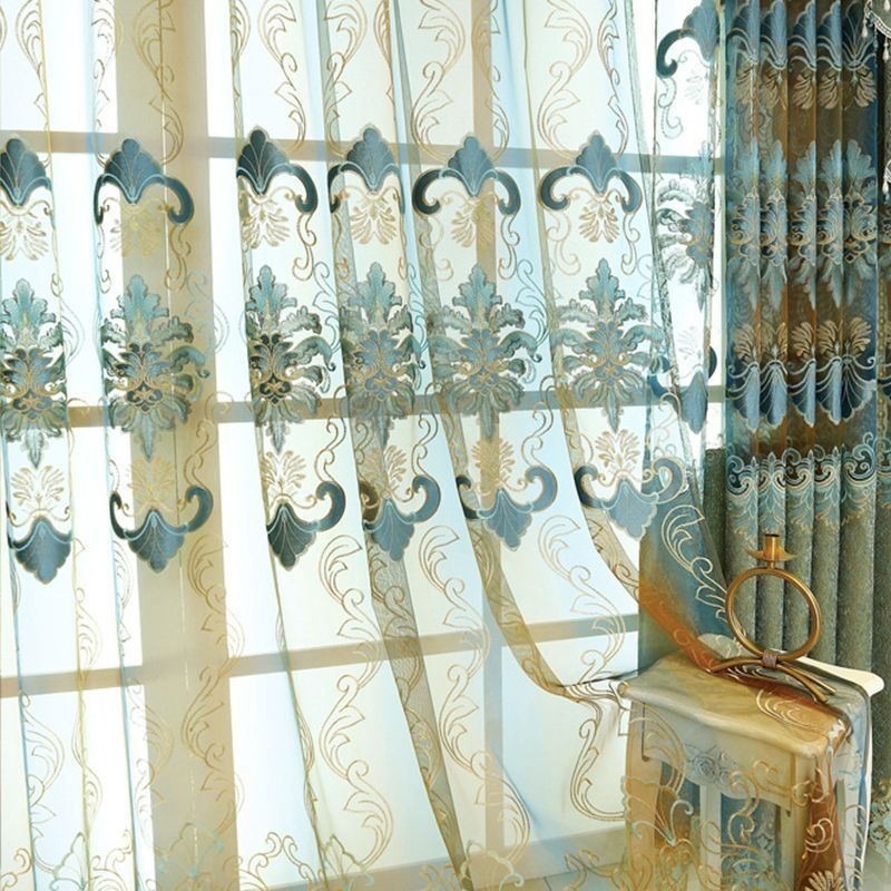 Cortina Bordada Europeia Feita Sob Medida, Cortinas De Tela De Janela De Luxo Para Sala De Estar E Quarto