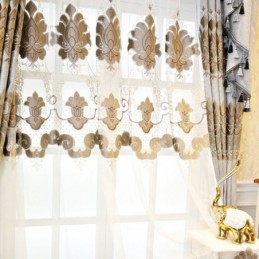 Cortina De Janela Bordada Europeia Feita Sob Medida Cortinas Transparentes Florais Requintadas Para Sala De Estar Villa Hall