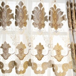 Cortina De Janela Bordada Europeia Feita Sob Medida Cortinas Transparentes Florais Requintadas Para Sala De Estar Villa Hall