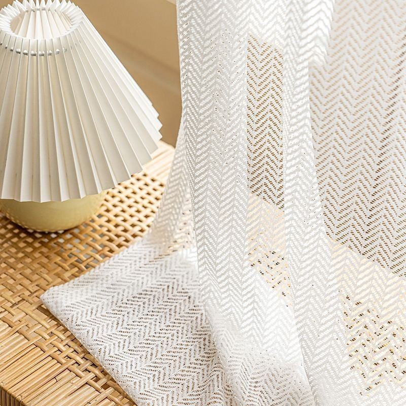 Cortinas De Tule Espinha De Peixe Para Janela De Sala De Estar E Quarto