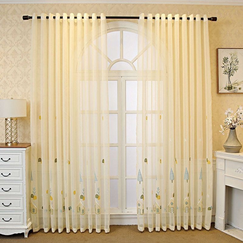 Cortinas De Tule Bordadas Com Desenhos Animados Para Janelas Decorativas Para Quarto
