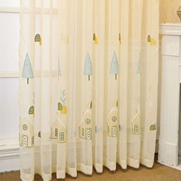 Cortinas De Tule Bordadas Com Desenhos Animados Para Janelas Decorativas Para Quarto