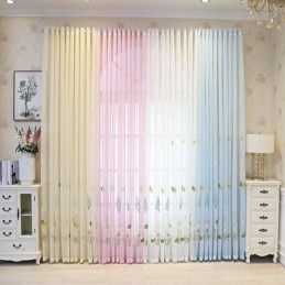 Cortinas De Tule Bordadas Com Desenhos Animados Para Janelas Decorativas Para Quarto