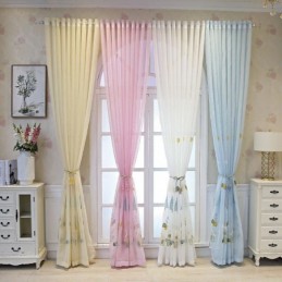 Cortinas De Tule Bordadas Com Desenhos Animados Para Janelas Decorativas Para Quarto