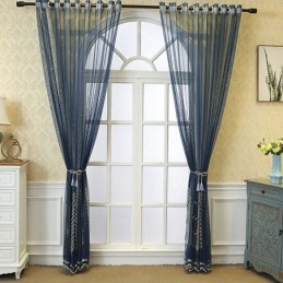 Cortinas De Tule Bordadas Com Plantas Para Janelas Decorativas Para Quarto