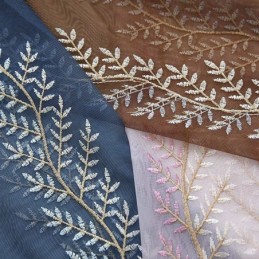 Cortinas De Tule Bordadas Com Plantas Para Janelas Decorativas Para Quarto