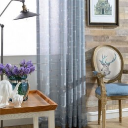 Cortinas Estampadas De Tule Semi Transparente Para Sala De Estar E Quarto