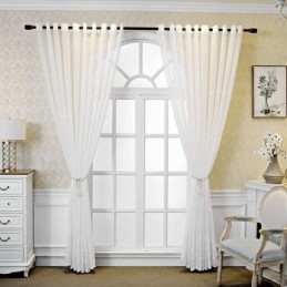 Cortina Transparente Respirável Feita Sob Medida, Cortina Europeia Decorativa De Tule Voile Para Sala De Estar