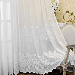 Cortina Transparente Respirável Feita Sob Medida, Cortina Europeia Decorativa De Tule Voile Para Sala De Estar
