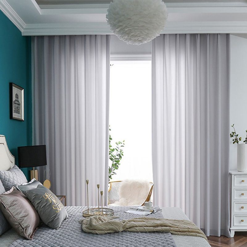 Cortinas De Janela Luxuosas De Tule Transparente De Cor Sólida Para Sala De Estar E Quarto
