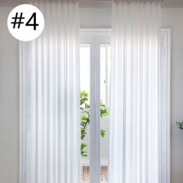Cortinas De Janela Luxuosas De Tule Transparente De Cor Sólida Para Sala De Estar E Quarto