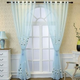 Cortina Transparente Com Tela Floral Para Janelas, Feita Sob Medida, Tecido Para Decoração De Sala De Estar