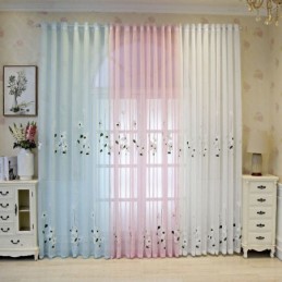 Cortina Transparente Com Tela Floral Para Janelas, Feita Sob Medida, Tecido Para Decoração De Sala De Estar