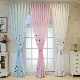 Cortina Transparente Com Tela Floral Para Janelas, Feita Sob Medida, Tecido Para Decoração De Sala De Estar
