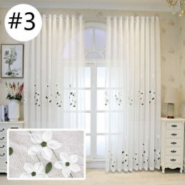 Cortina Transparente Com Tela Floral Para Janelas, Feita Sob Medida, Tecido Para Decoração De Sala De Estar