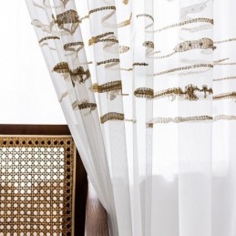 Cortina De Tule Voile Moderna Feita Sob Medida, Cortina Branca Transparente Para Sala De Estar E Quarto