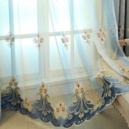 Cortinas Bordadas Europeias, Tela De Janela De Tule Para Sala De Estar, Quarto, Villa