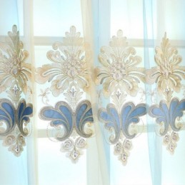 Cortinas Bordadas Europeias, Tela De Janela De Tule Para Sala De Estar, Quarto, Villa