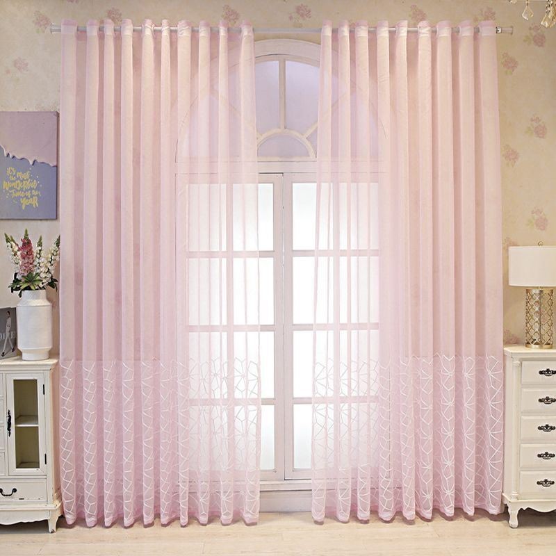 Cortina Decorativa Transparente Bordada Sob Medida Para Sala De Estar
