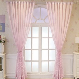 Cortina Decorativa Transparente Bordada Sob Medida Para Sala De Estar