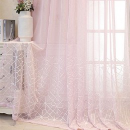 Cortina Decorativa Transparente Bordada Sob Medida Para Sala De Estar