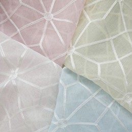 Cortina Decorativa Transparente Bordada Sob Medida Para Sala De Estar