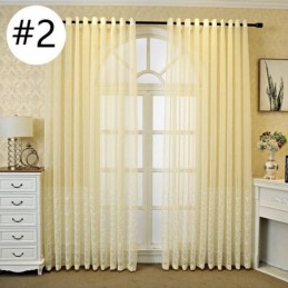 Cortina Decorativa Transparente Bordada Sob Medida Para Sala De Estar