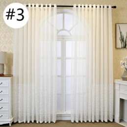 Cortina Decorativa Transparente Bordada Sob Medida Para Sala De Estar