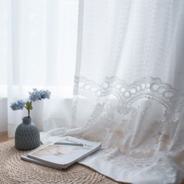Cortina Floral Moderna Feita Sob Medida, Cortina De Tule Transparente Para Sala De Estar E Quarto