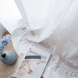 Cortina Floral Moderna Feita Sob Medida, Cortina De Tule Transparente Para Sala De Estar E Quarto