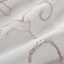 Cortinas De Voile Transparente Branco Com Bordado De Videira Para Janela De Quarto
