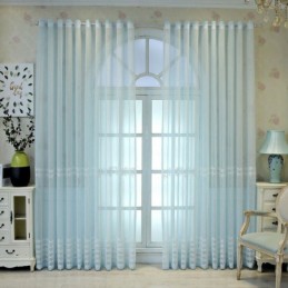 Cortina De Luxo Com Tela Bordada Geométrica Transparente E Tule De Alta Qualidade Feito Sob Medida