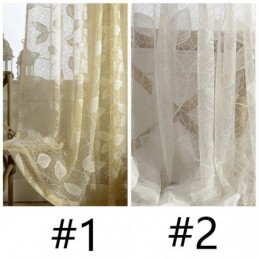 Cortina De Tule Com Folhas Sob Medida, Cortina Moderna De Voile Com Gaze Para Sala De Estar E Quarto