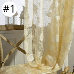 Cortina De Tule Com Folhas Sob Medida, Cortina Moderna De Voile Com Gaze Para Sala De Estar E Quarto