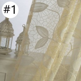 Cortina De Tule Com Folhas Sob Medida, Cortina Moderna De Voile Com Gaze Para Sala De Estar E Quarto