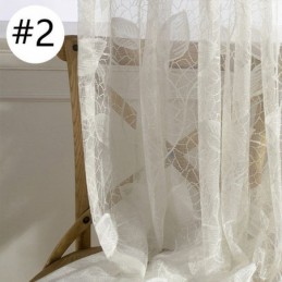 Cortina De Tule Com Folhas Sob Medida, Cortina Moderna De Voile Com Gaze Para Sala De Estar E Quarto