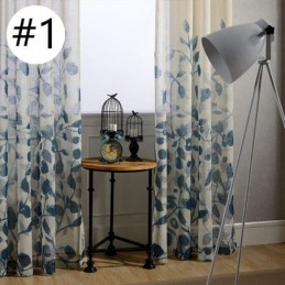Cortina Estampada Com Folhas Sob Medida, Cortina De Tule Transparente Para Sala De Estar E Quarto
