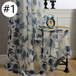 Cortina Estampada Com Folhas Sob Medida, Cortina De Tule Transparente Para Sala De Estar E Quarto