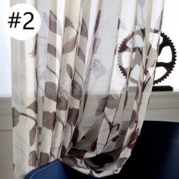 Cortina Estampada Com Folhas Sob Medida, Cortina De Tule Transparente Para Sala De Estar E Quarto
