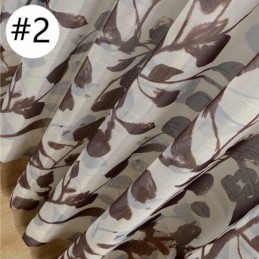 Cortina Estampada Com Folhas Sob Medida, Cortina De Tule Transparente Para Sala De Estar E Quarto