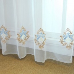 Cortina Transparente Respirável Feita Sob Medida, Cortina Europeia Decorativa De Tule Voile Para Sala De Estar