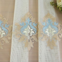 Cortina Transparente Respirável Feita Sob Medida, Cortina Europeia Decorativa De Tule Voile Para Sala De Estar