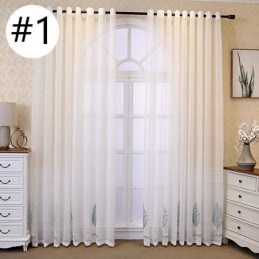Cortinas De Tule Bordadas Com Folhas Para Janelas Decorativas Para Quarto