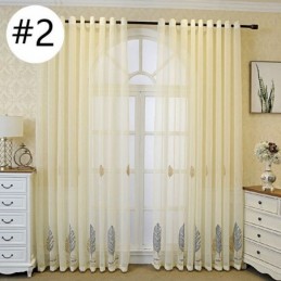 Cortinas De Tule Bordadas Com Folhas Para Janelas Decorativas Para Quarto