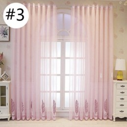 Cortinas De Tule Bordadas Com Folhas Para Janelas Decorativas Para Quarto
