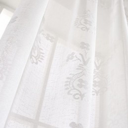 Cortina De Tela De Tule Floral Bordado Feita Sob Medida Cortinas Persianas De Voile Transparente De Luxo